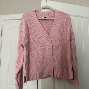NEW Pink Cable Knit Women's Sweater